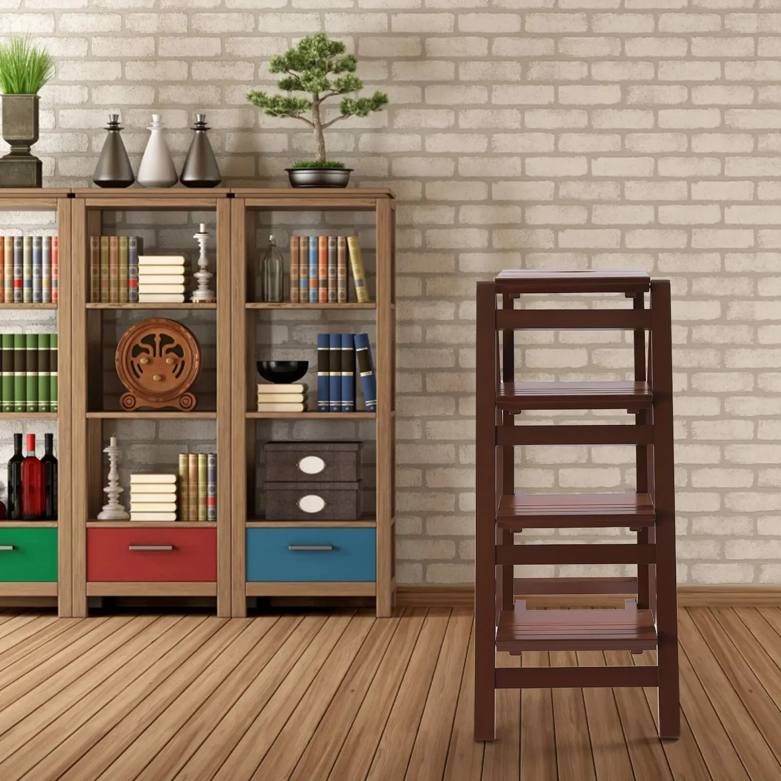 Portable Folding Step Stool Non-slip Step Stool Ladder 220LBS Load 4-Step Ladder - Image 4