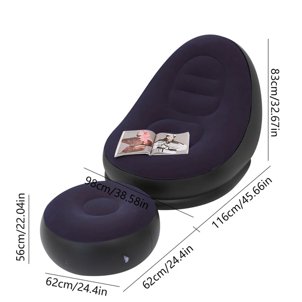 Inflatable Leisure Bean Bag Sofa Lazy Sofa Set Outdoor Foldable Recliner Bed Fluffy Seat Tatami Footstool Bedroom Chair - Image 6