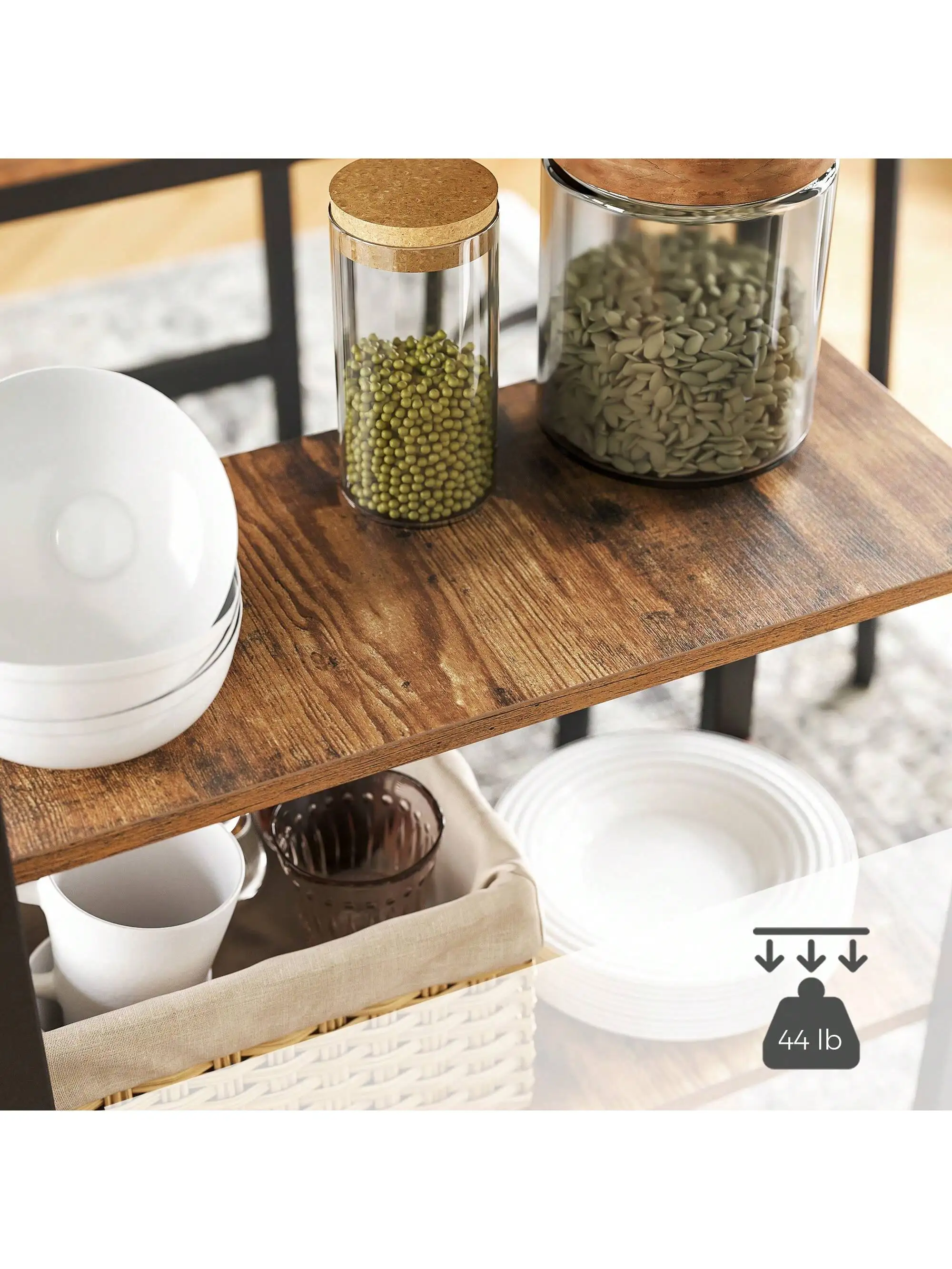 VASAGLE Bar Table With Sturdy Metal Frame, Easy Assembly, Industrial Design - Image 3